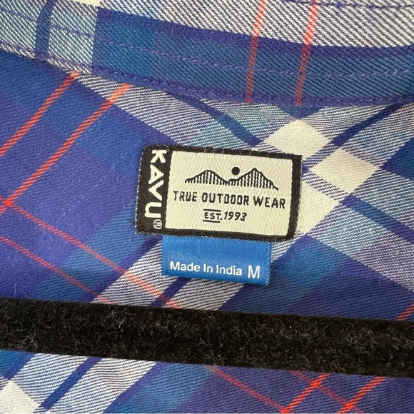 Kavu Melita Plaid Button-Up Shirt in bluebird - Picture 5 of 9